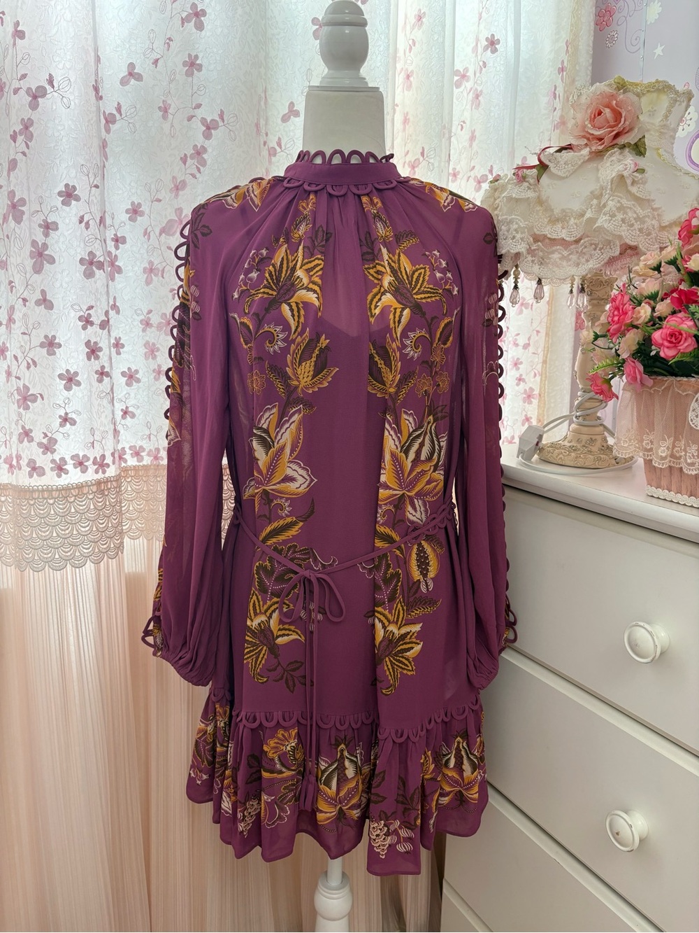 Farm Rio Delicate Chintz Ruffled Mini Dress - Picture 3 of 8